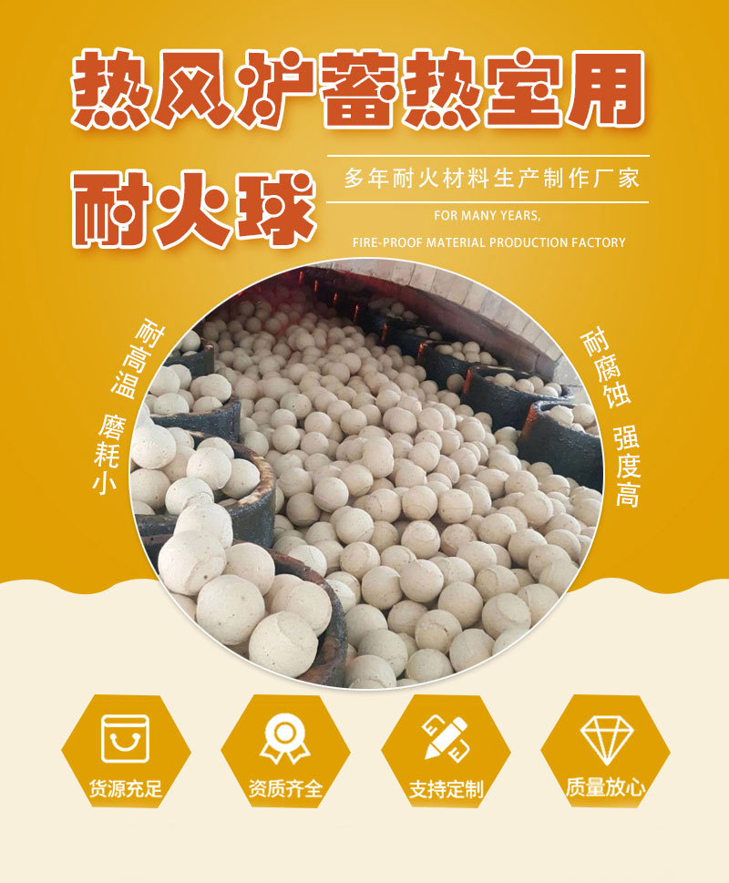 熱風(fēng)爐蓄熱室用耐火球